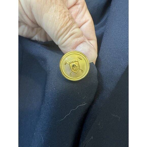 Ralph Lauren Blazer Navy Gold Plate Crest Buttons 100% Wool Sport Coat Men’s 44R - Picture 5 of 11